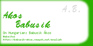 akos babusik business card